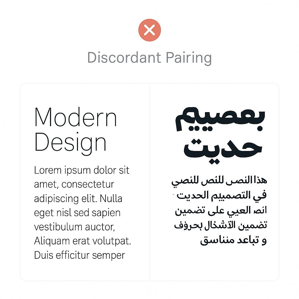 Bad font pairing example