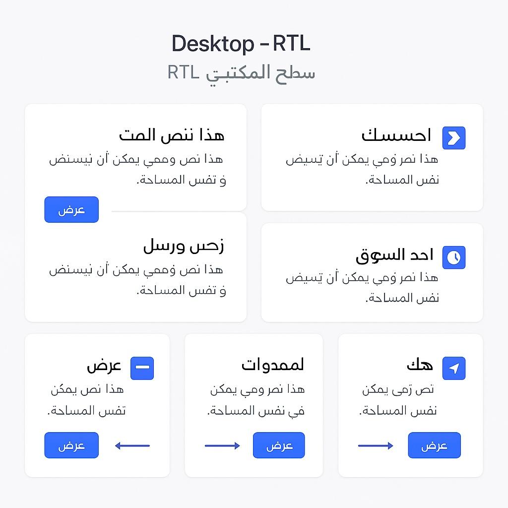 Card grid in RTL on desktop